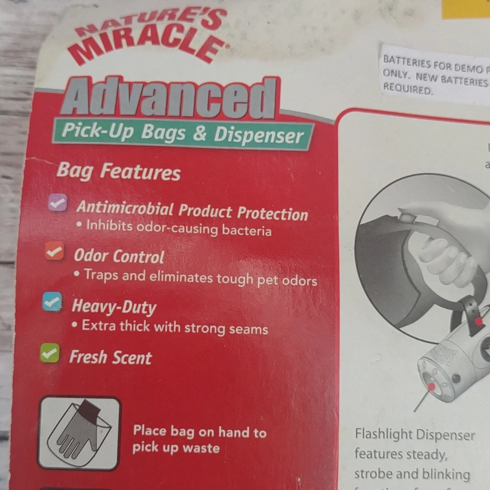 Pickup dog bags with flashlight